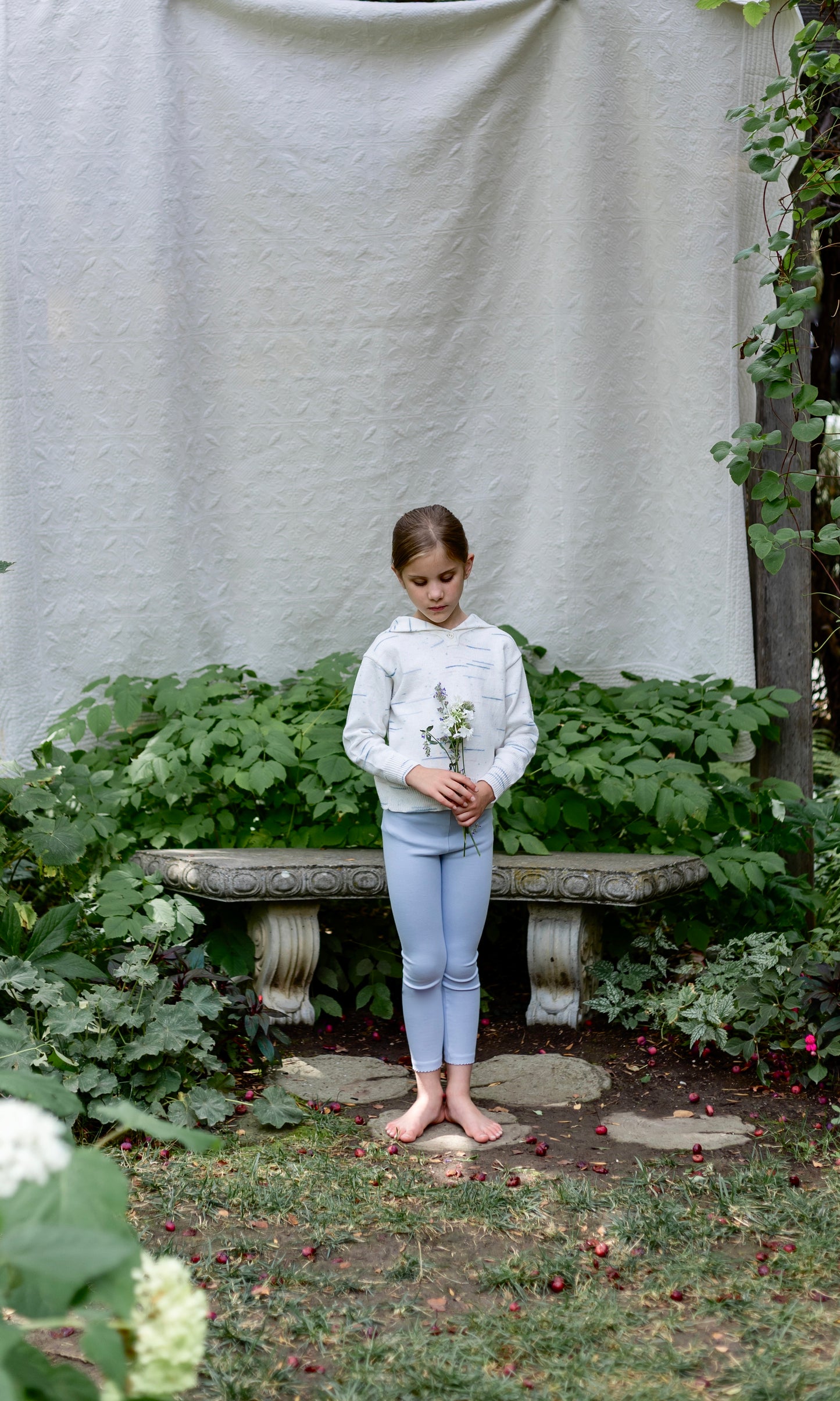 pima legging . forget-me-not