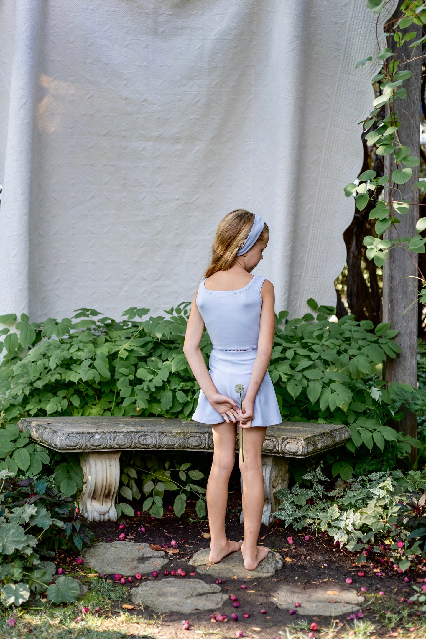 pima crop tank . forget-me-not
