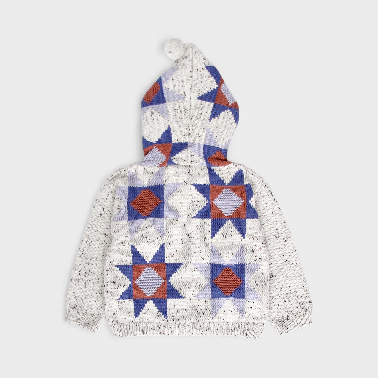 patchwork quilt hooded jacket . cobalt