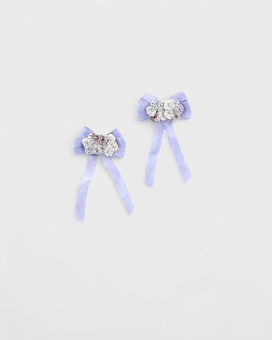 crochet flower hair clips . watercolor