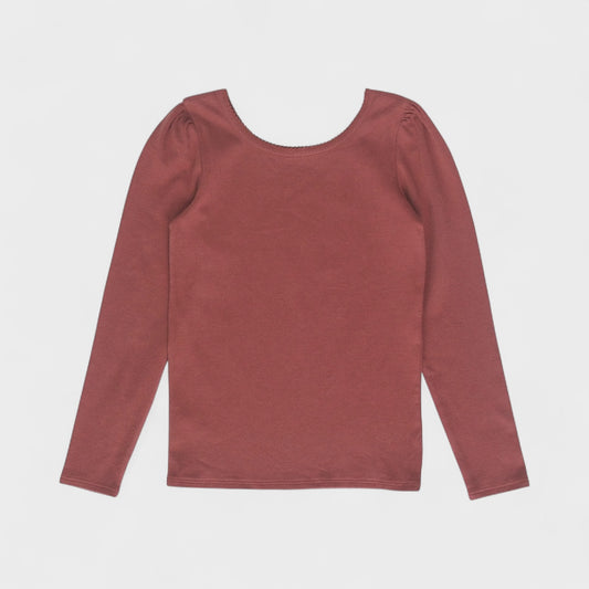 pima puff ballet top . madder root