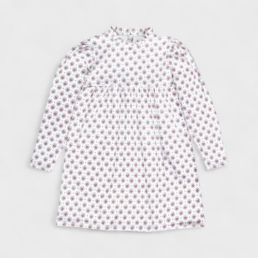 pima frill-neck dress . cameo