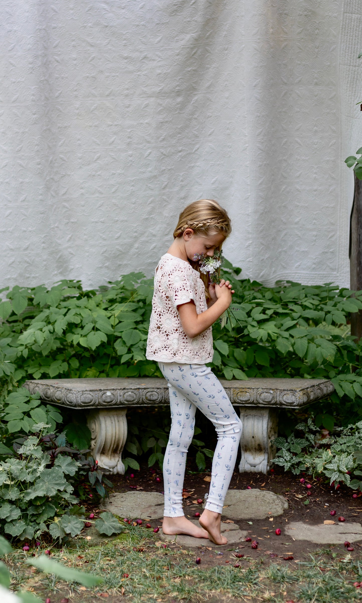 pima legging . garden windowpane