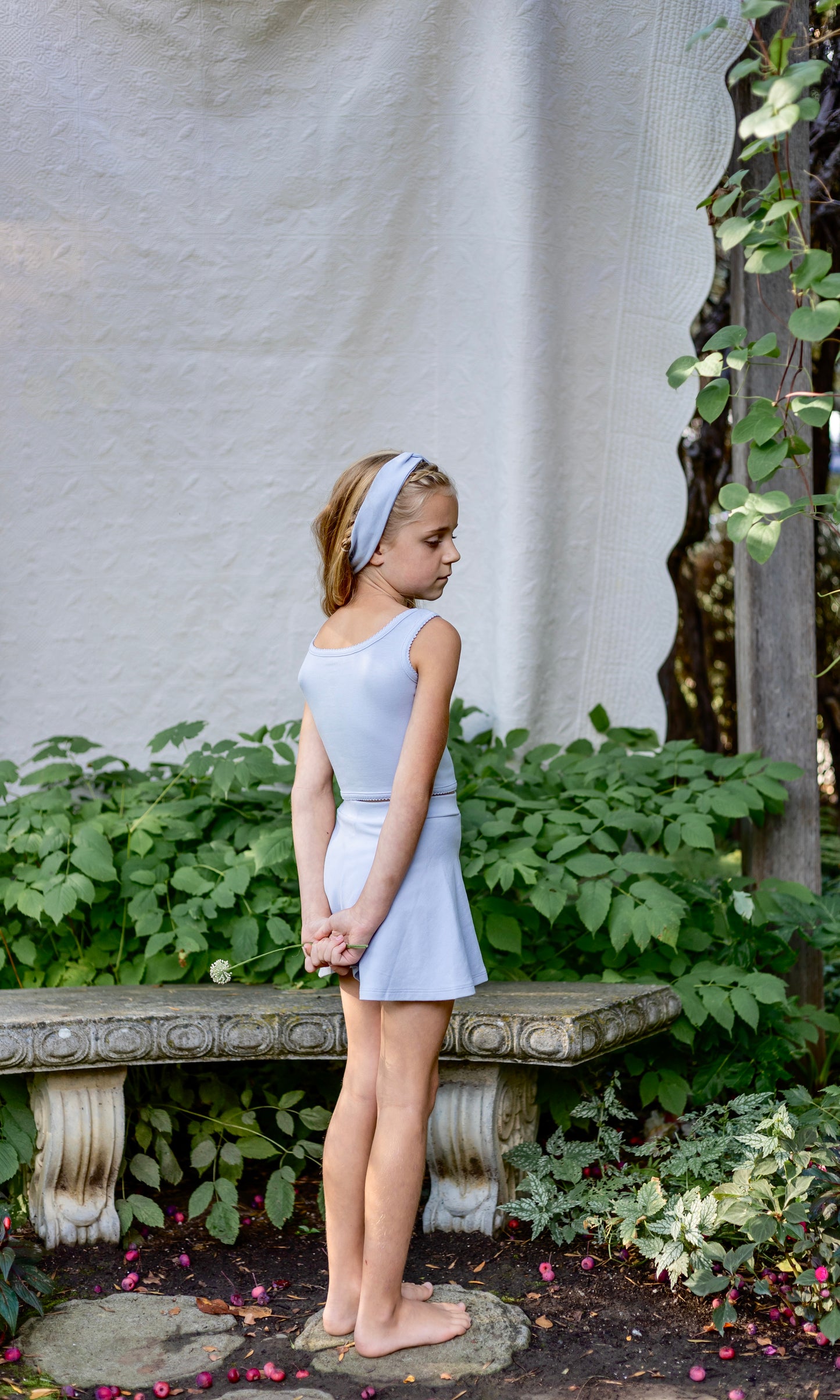 pima crop tank . forget-me-not