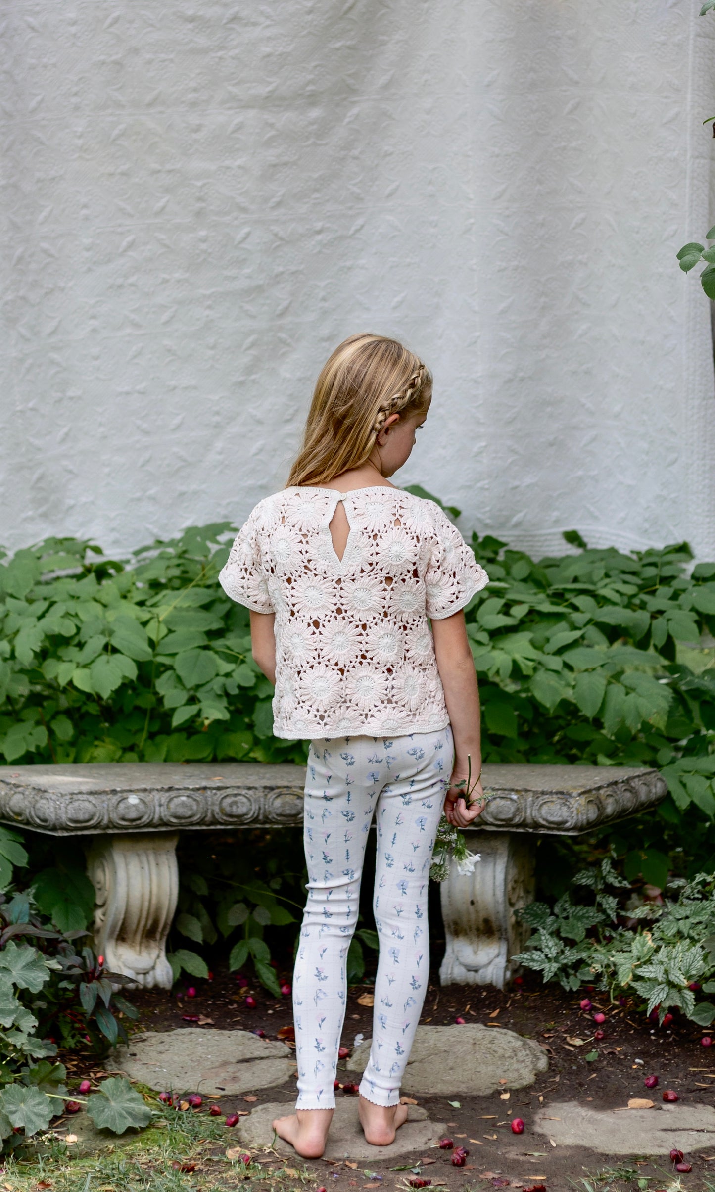 pima legging . garden windowpane