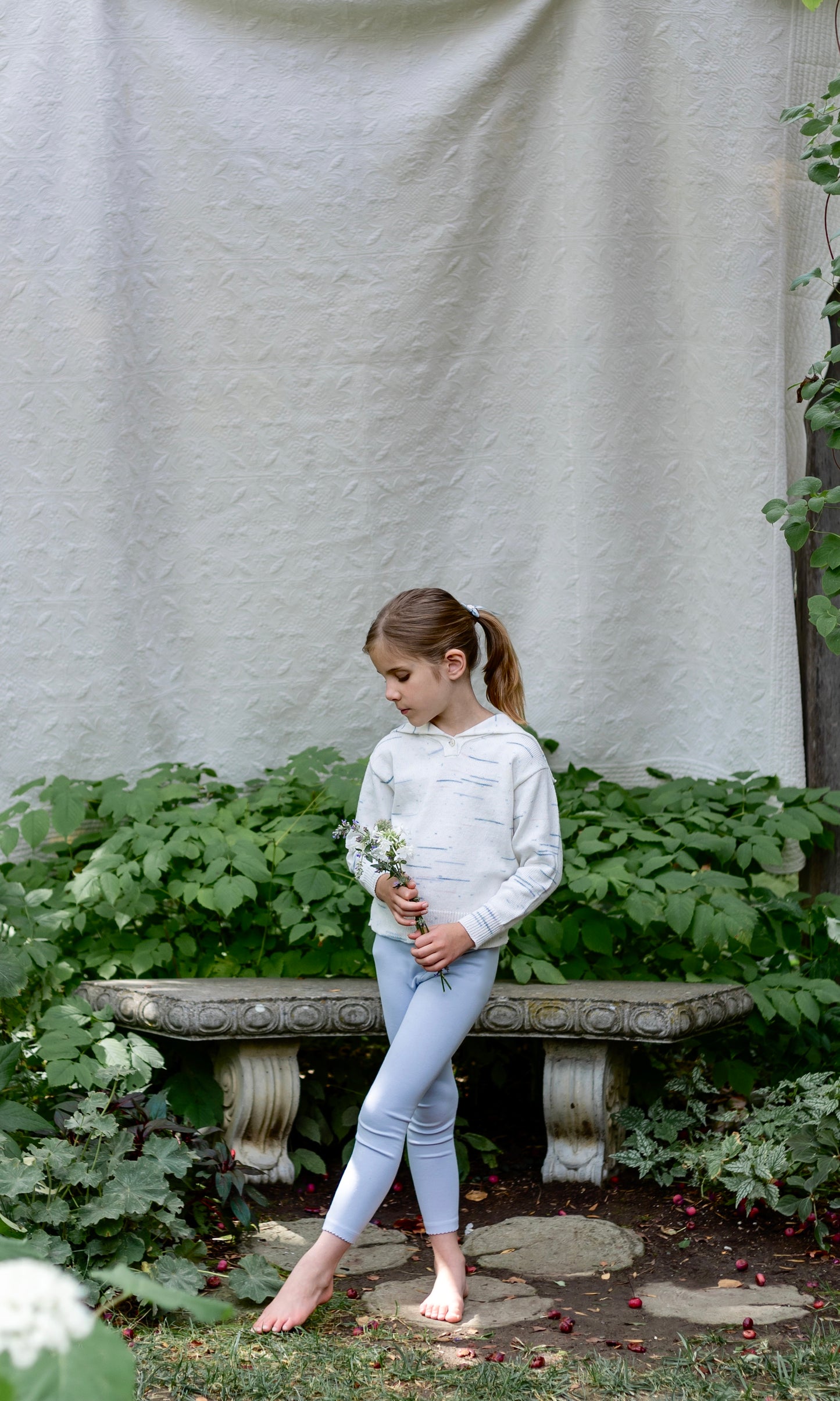 pima legging . forget-me-not