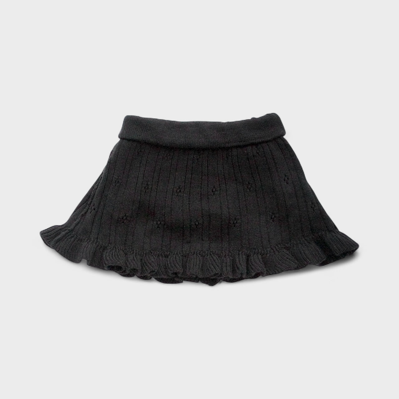 pointelle frill skirted bloomer . noir