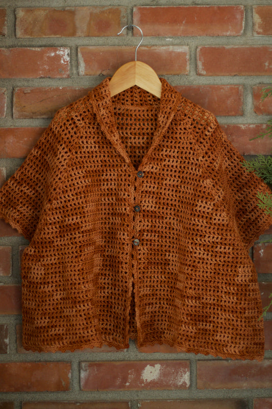 crochet mantle . gingerbread . size m