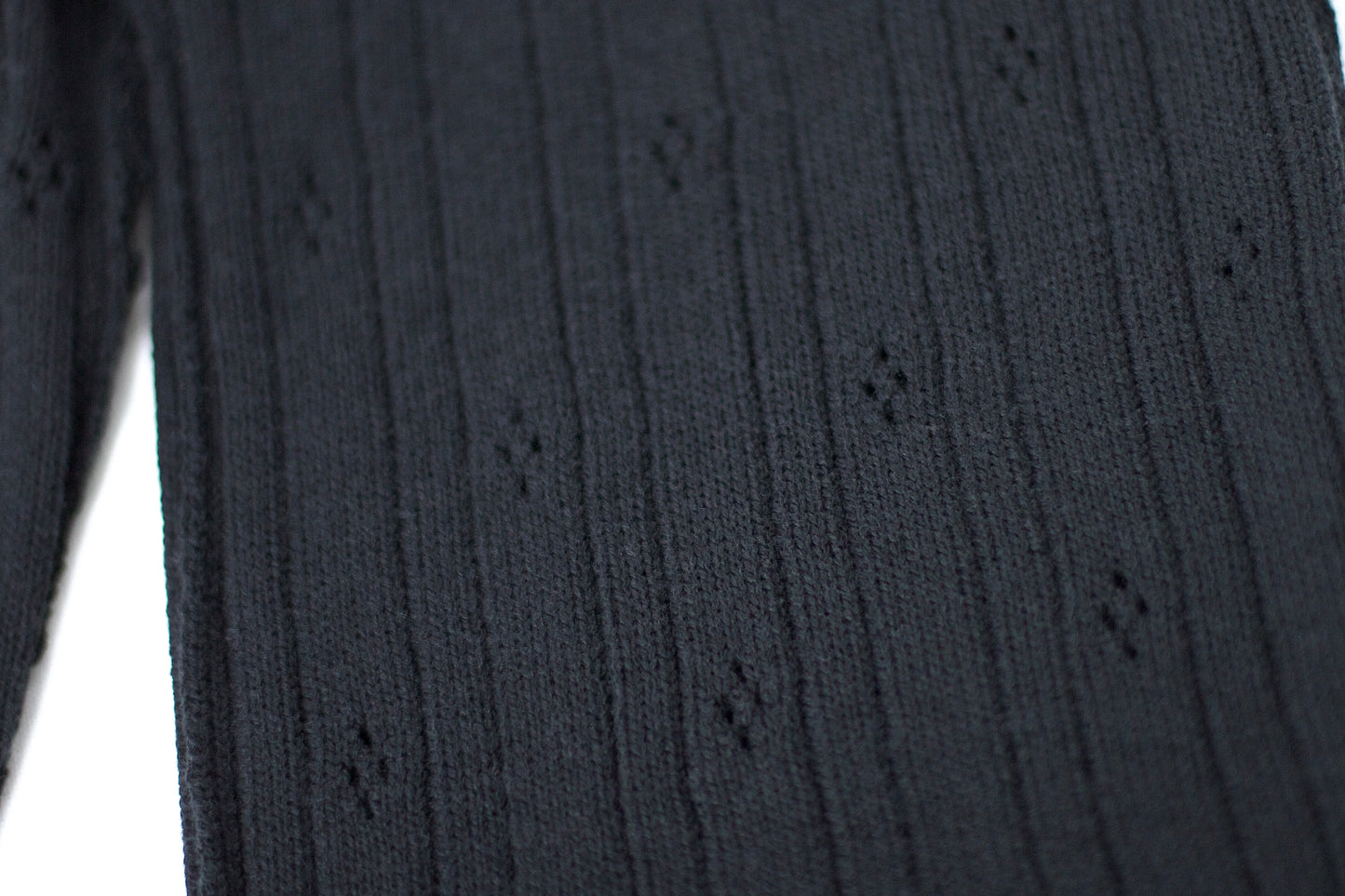 pointelle frill turtleneck . noir