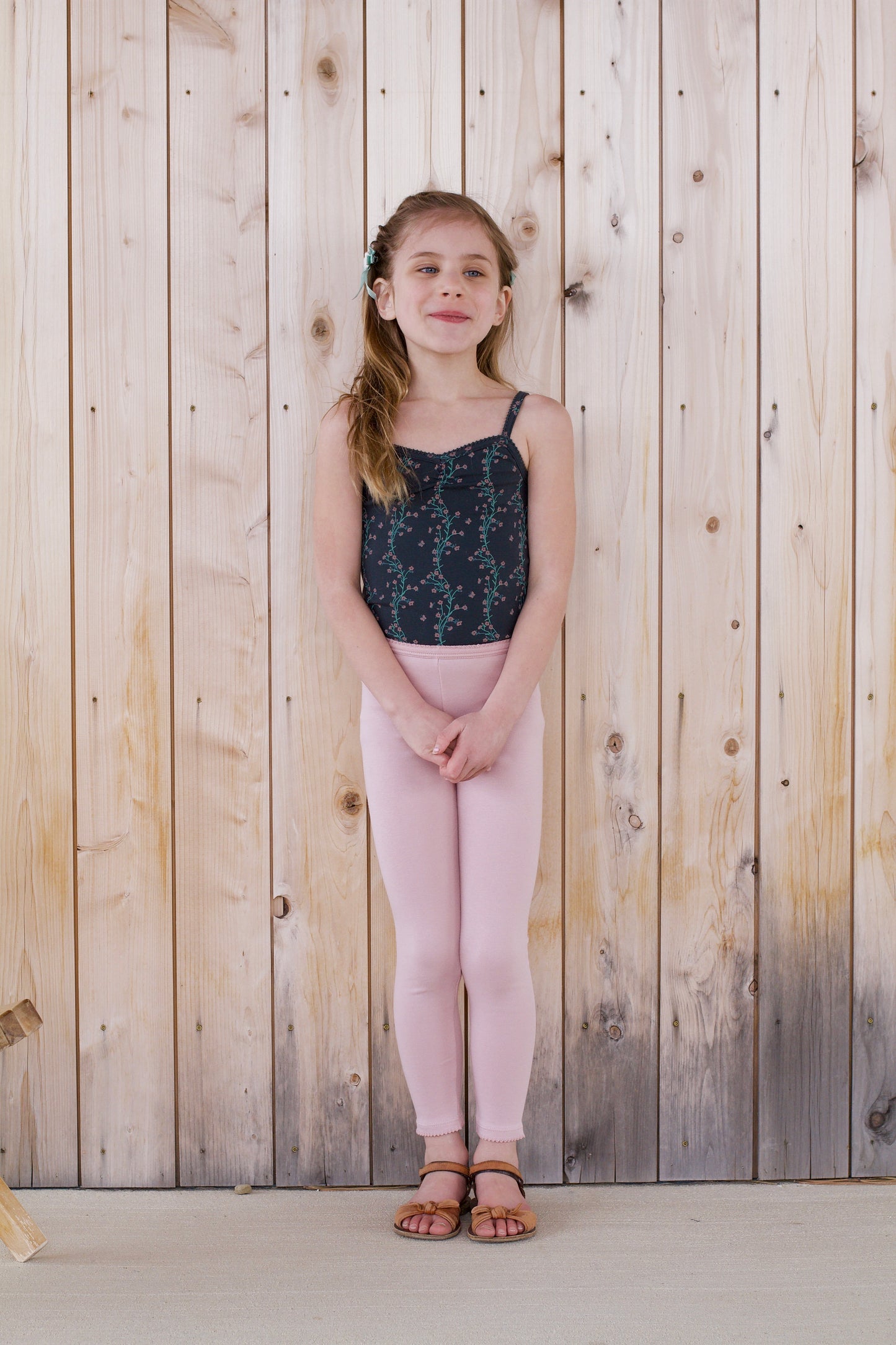 pima ruched camisole . verdant trellis