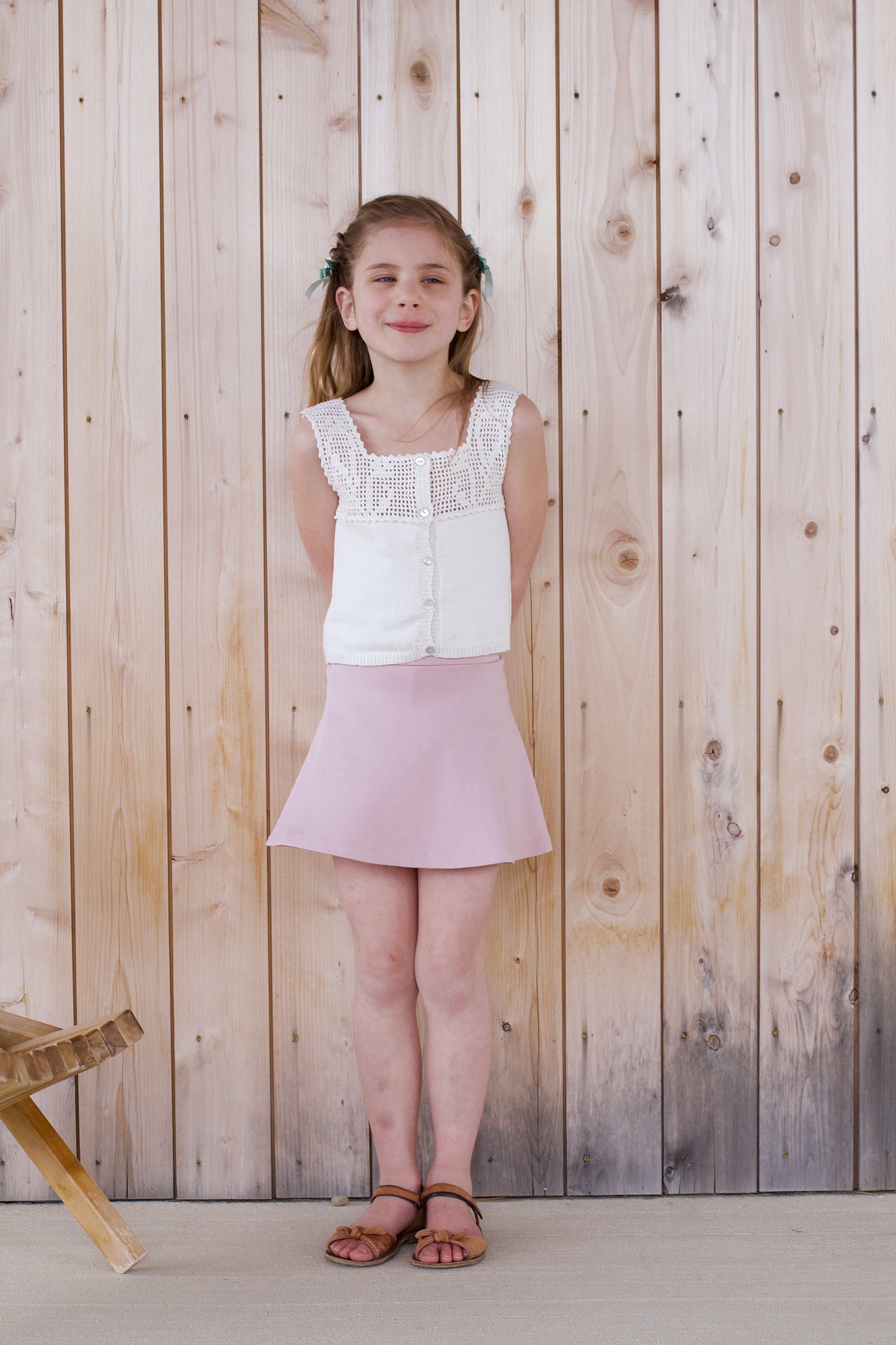 botanical crochet top . ivory