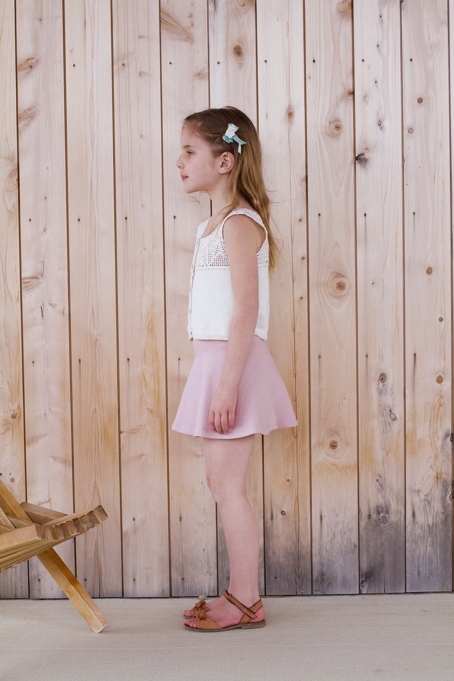 botanical crochet top . ivory