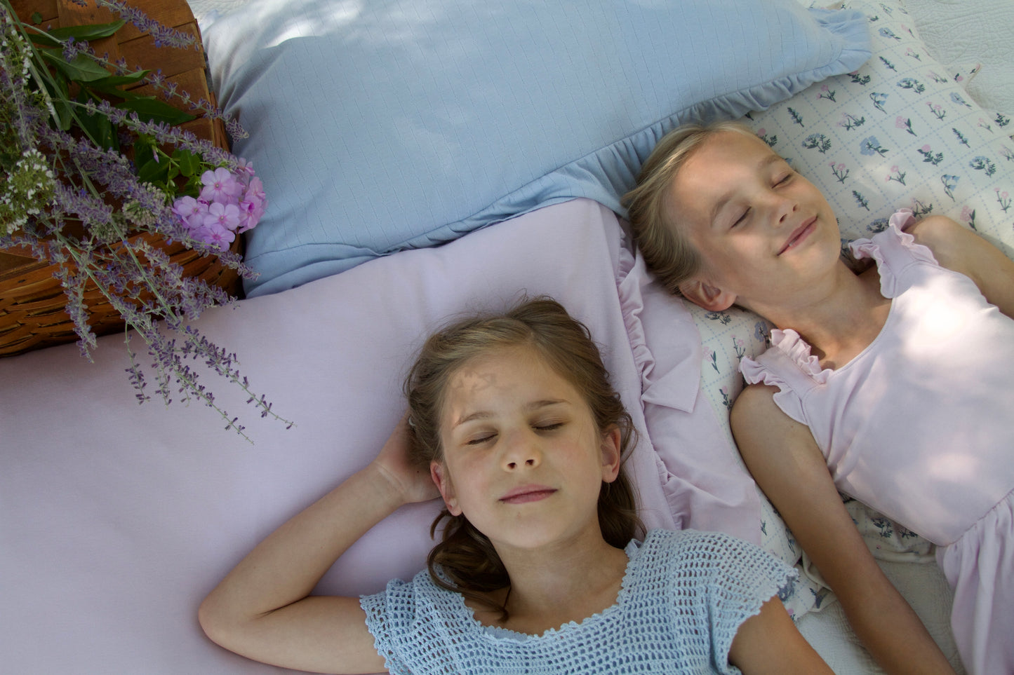 pima ruffle pillowcase . thistle