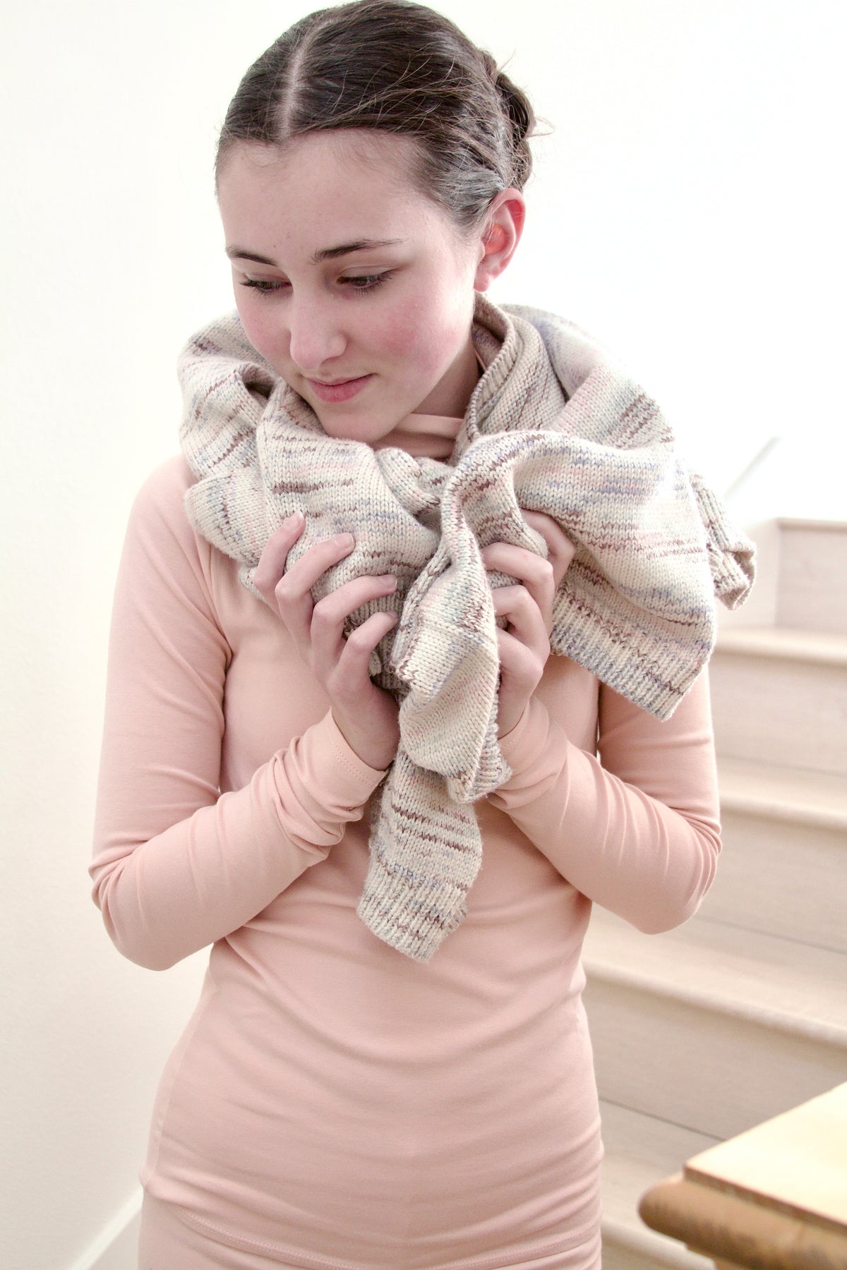 pima snap turtleneck . blush