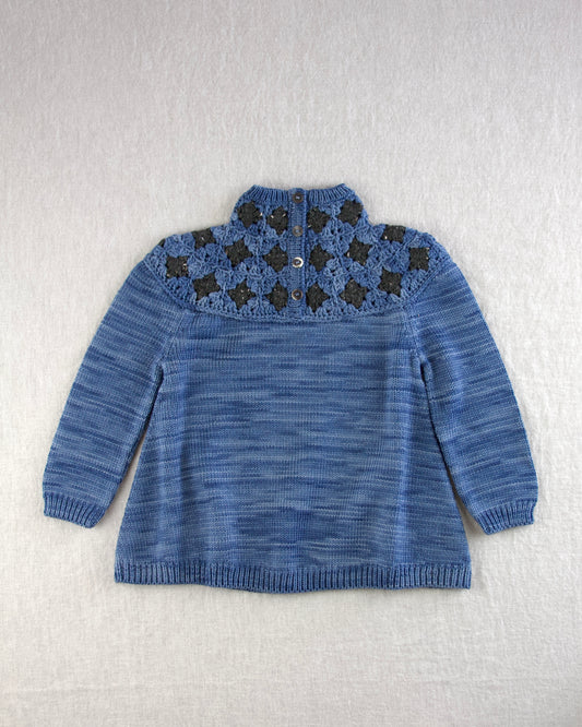 crochet tunic. indigo