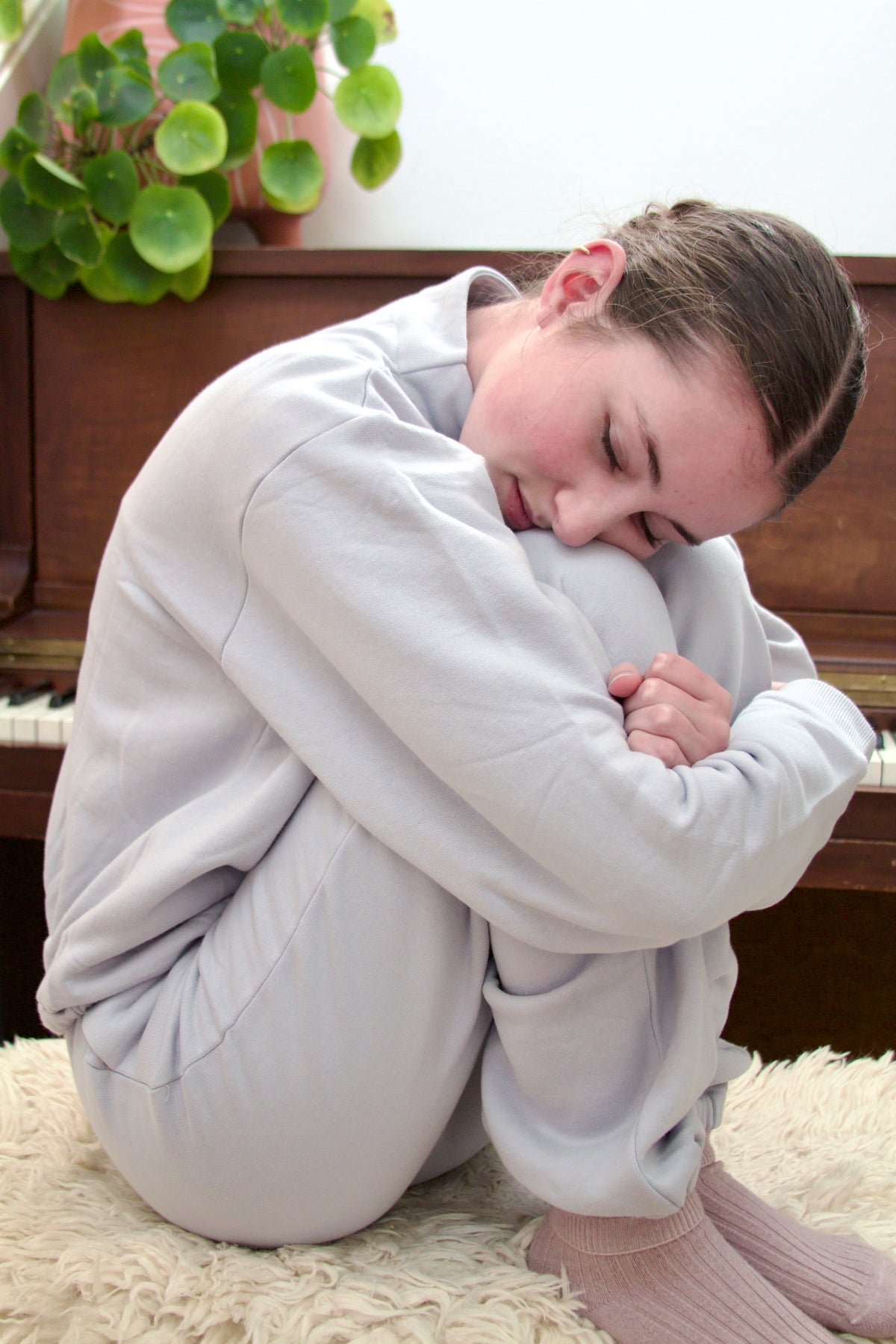 pima fleece sweatpant . heather