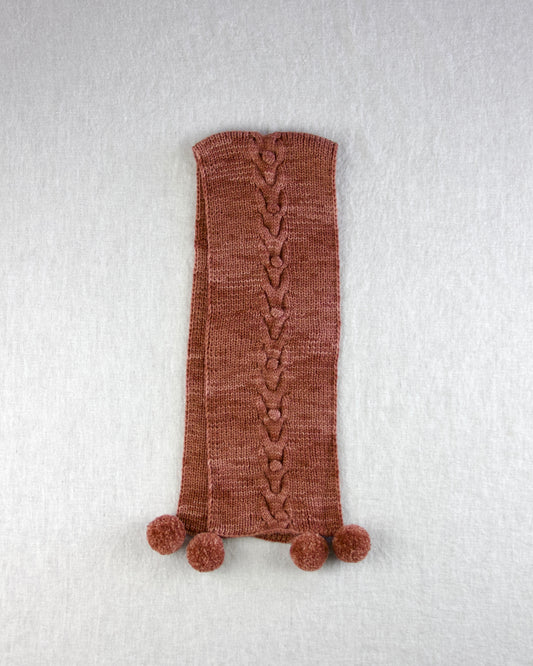 cable bobble scarf. gingerbread