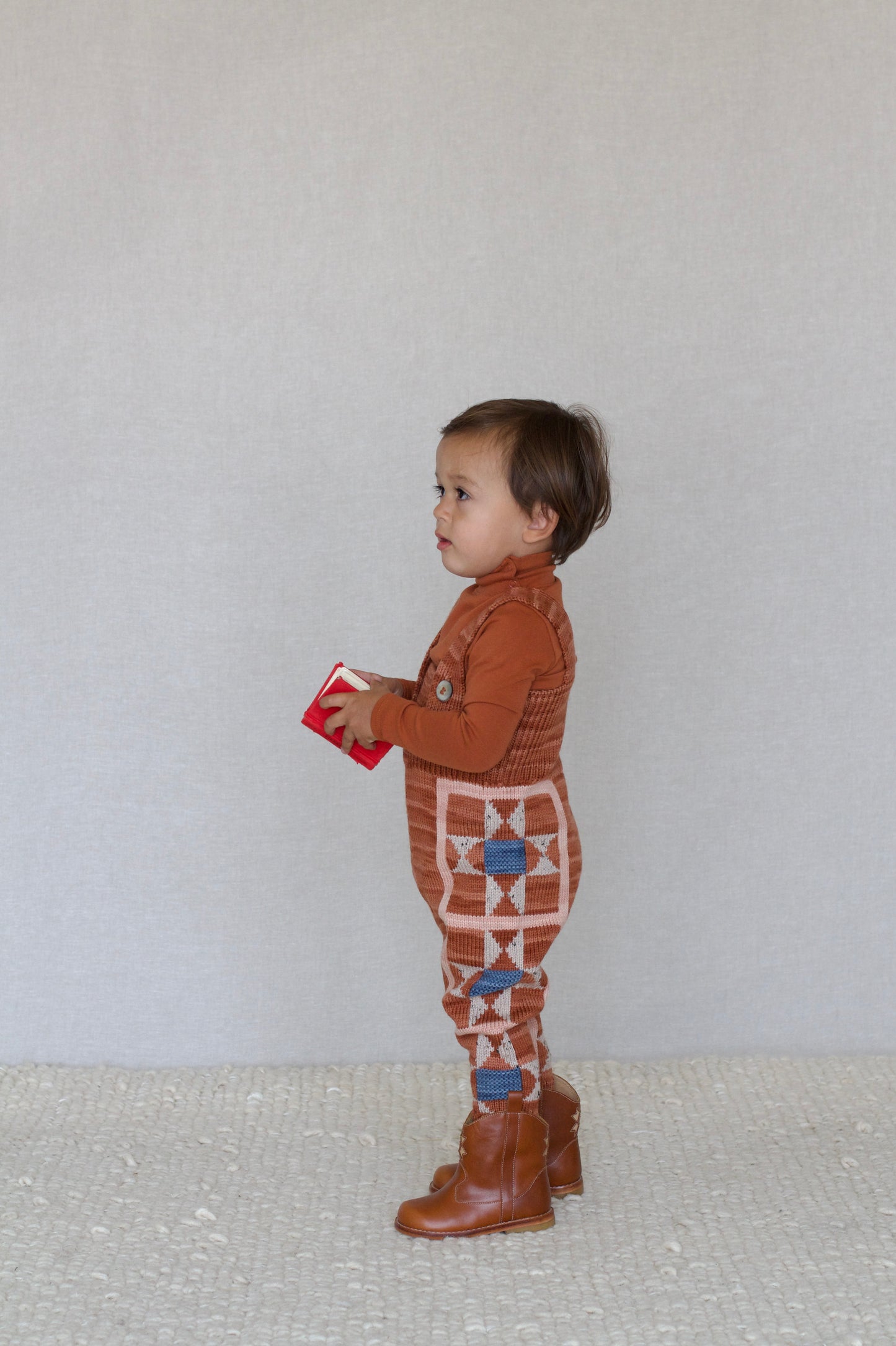 pima snap neck top. gingerbread