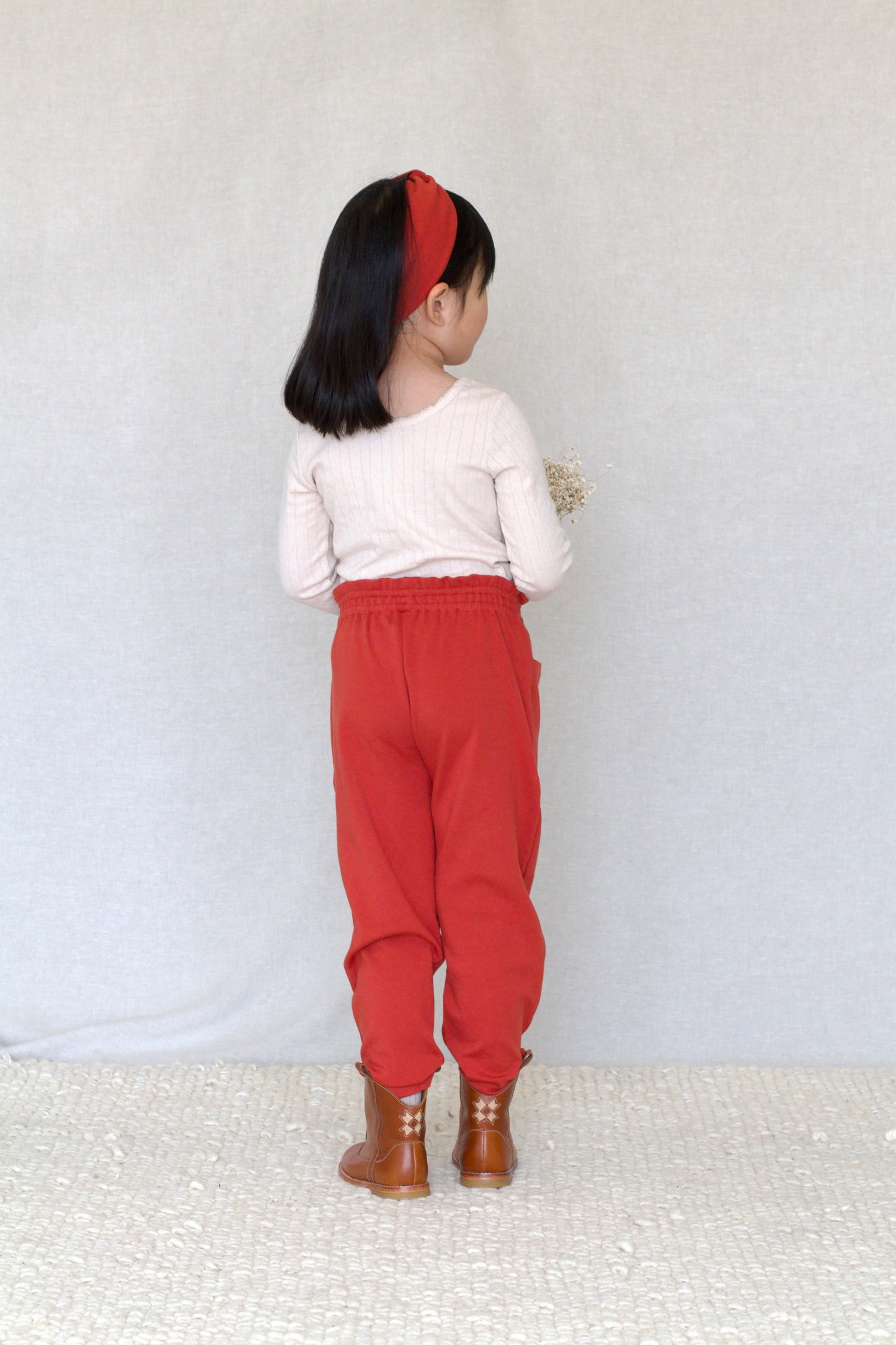 pima pocket pants. cinnabar