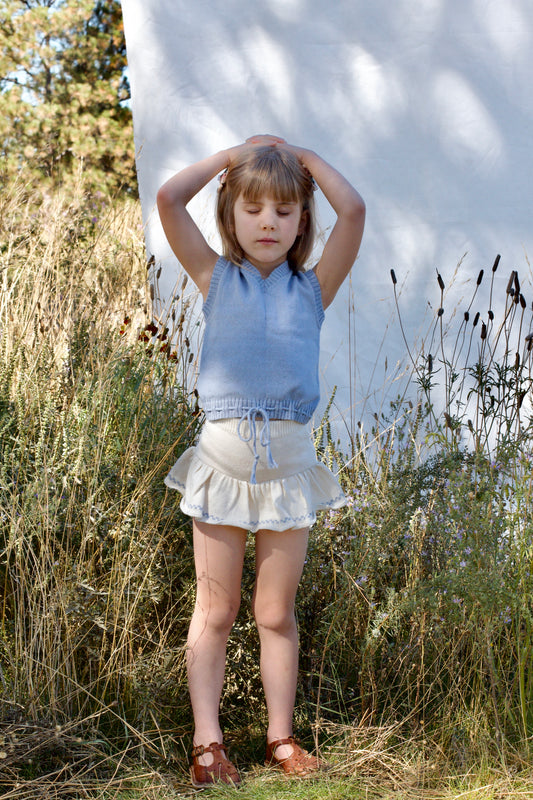 fine-knit vest . bluebell