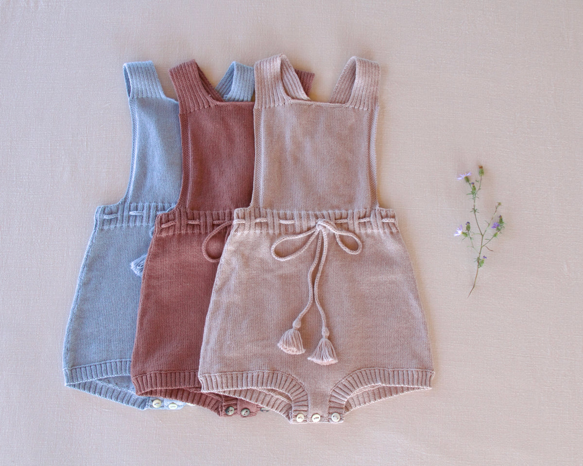 fine-knit romper . bluebell