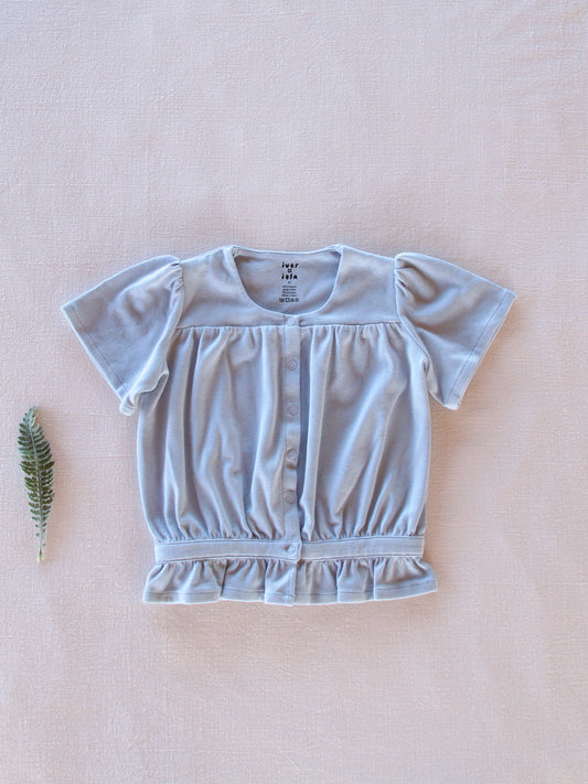 flutter blouse . bluebell