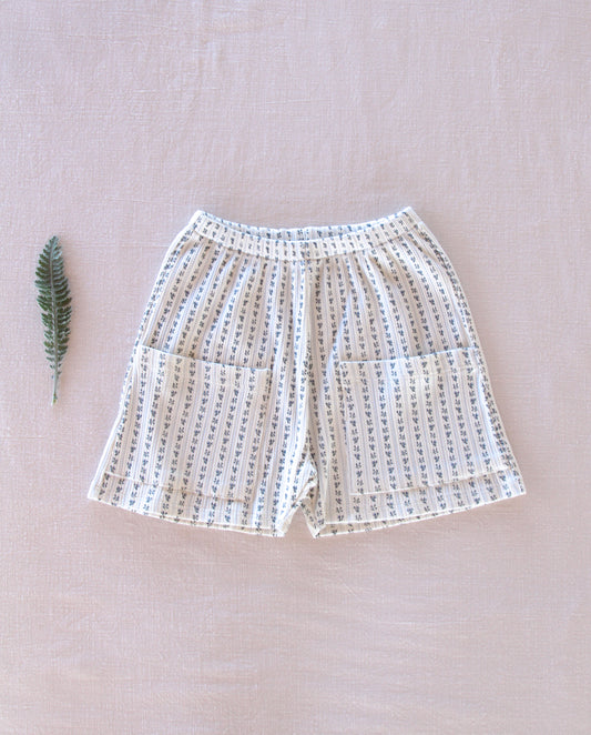 ribbed pocket shorts . wallpaper lace floral