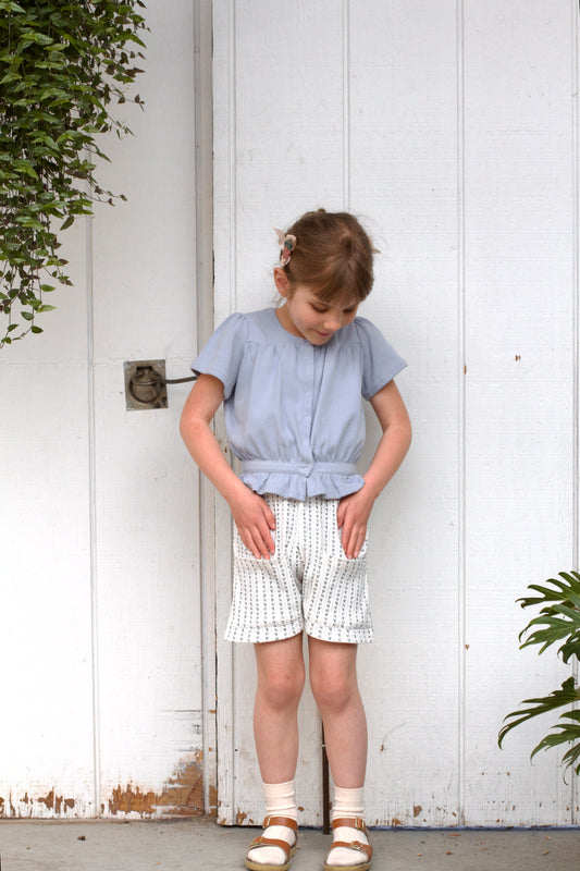 ribbed pocket shorts . wallpaper lace floral