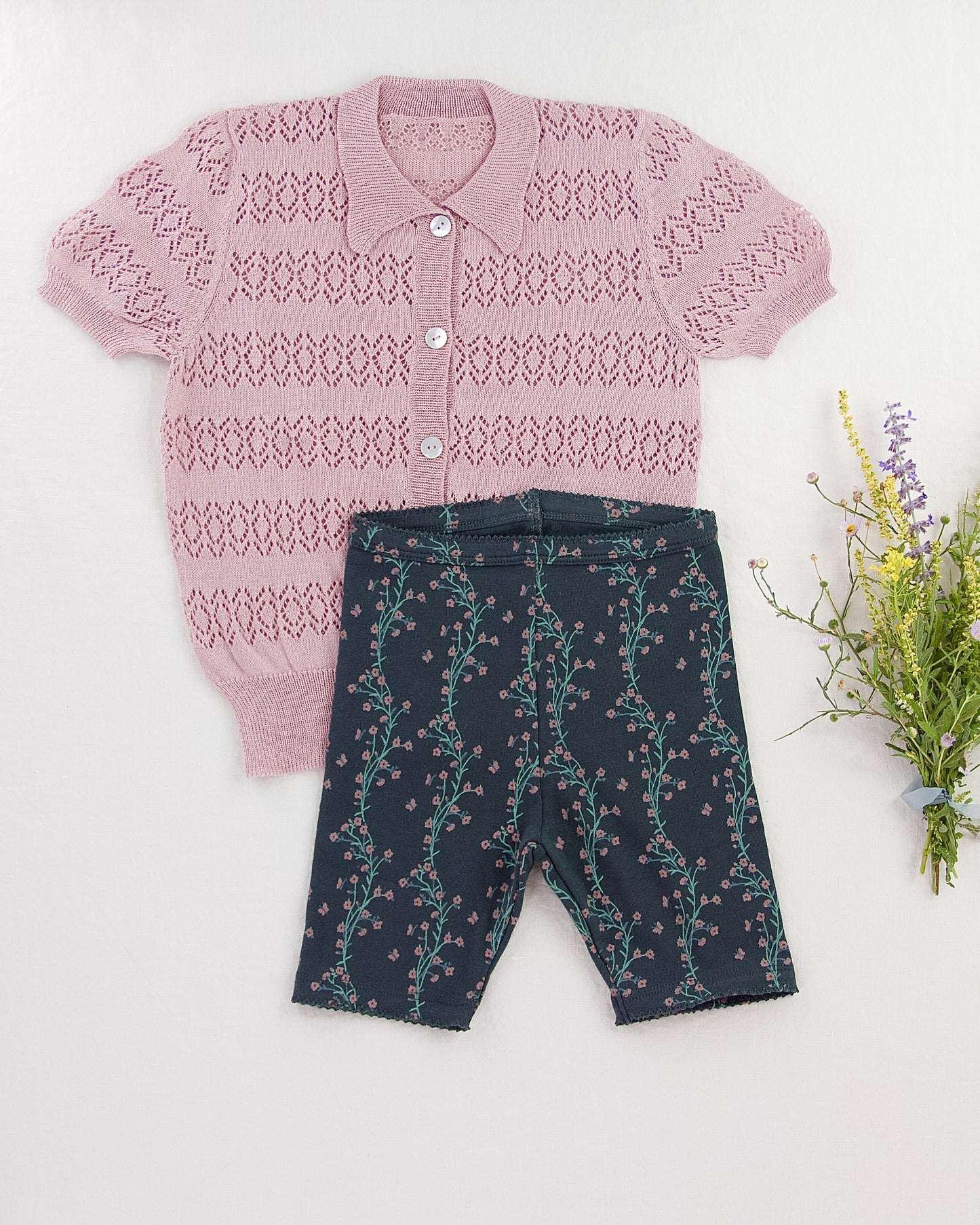 openwork lace cardigan . lilac