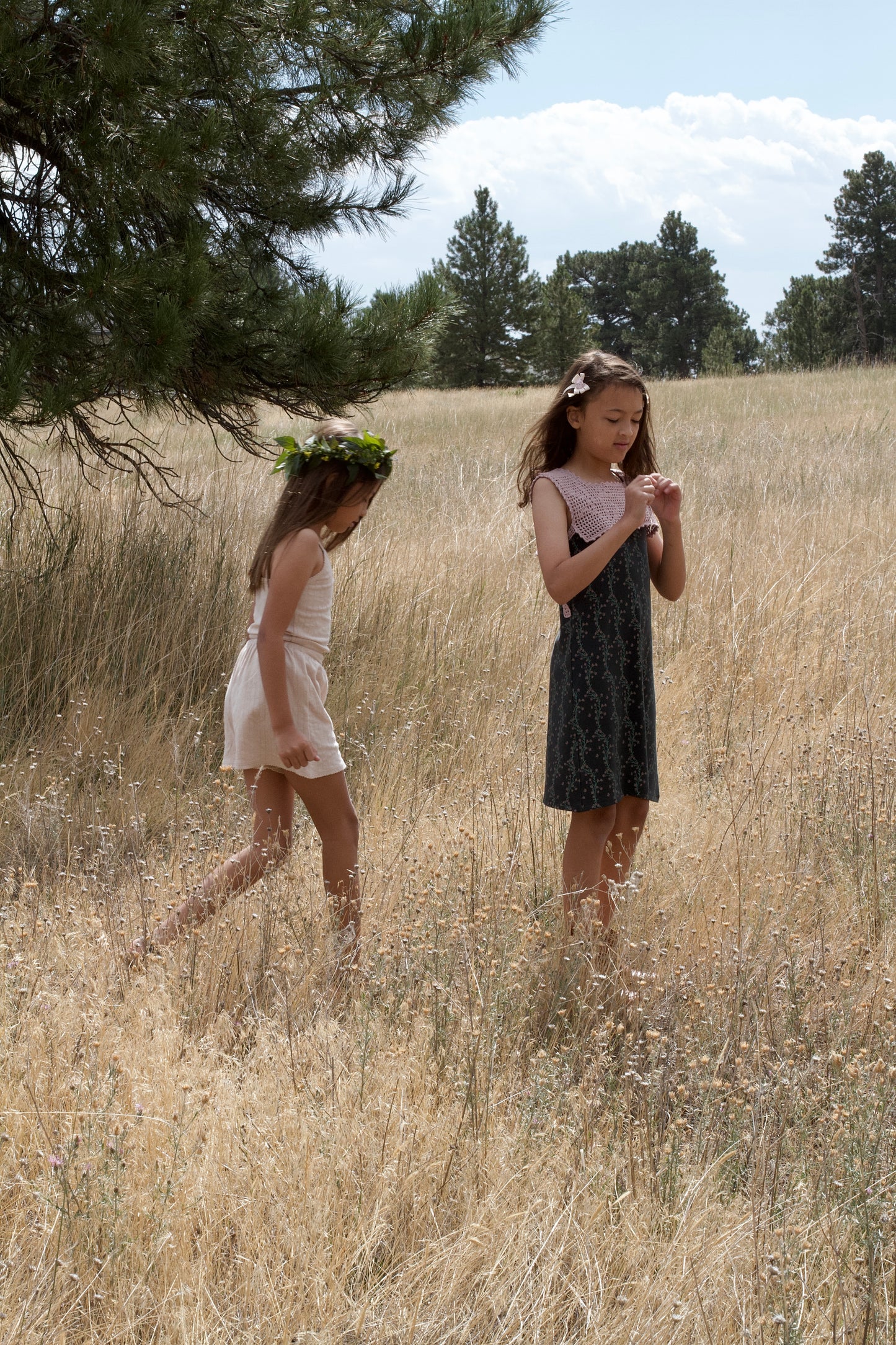 botanical crochet pinny . lilac
