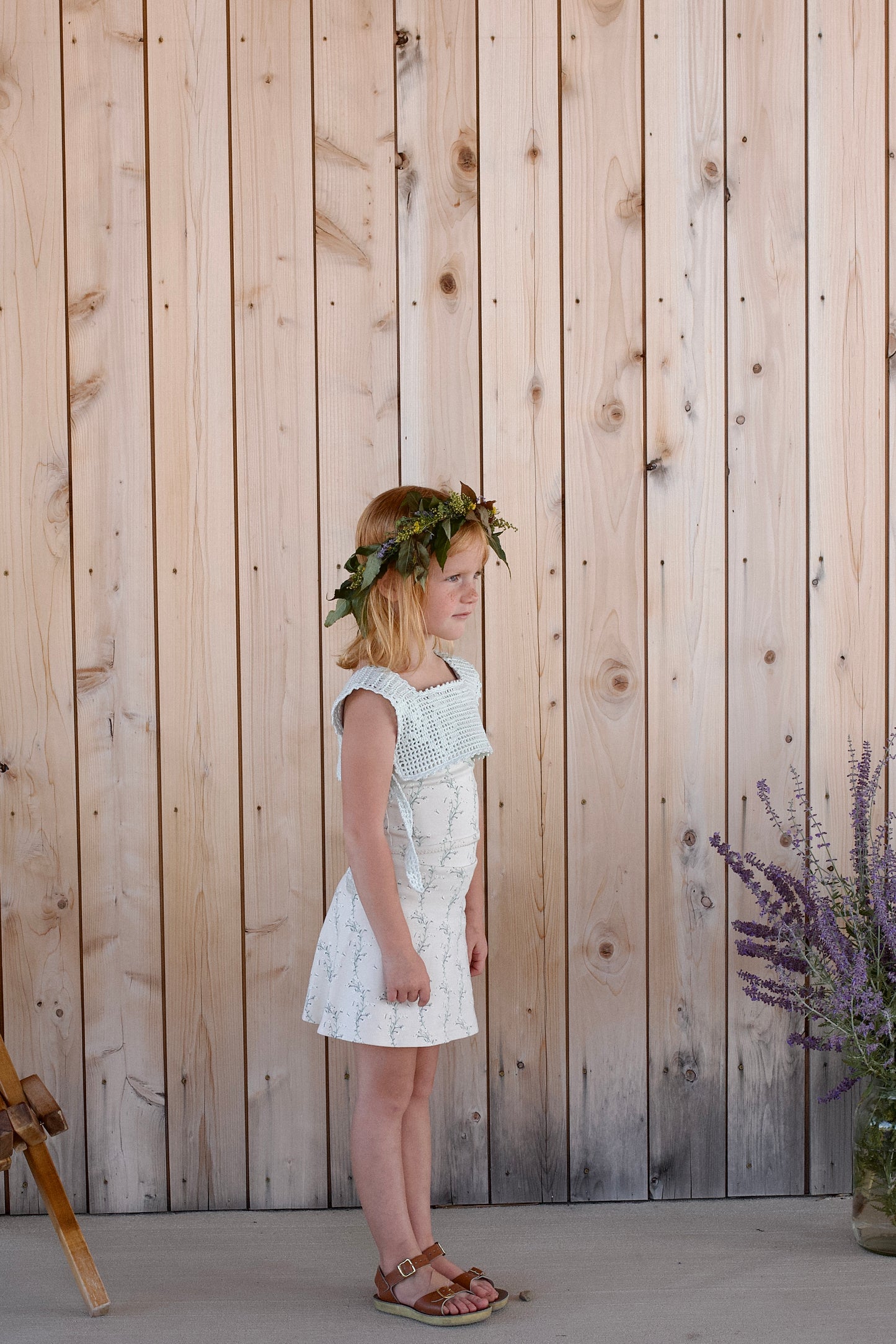 botanical crochet pinny . meadow