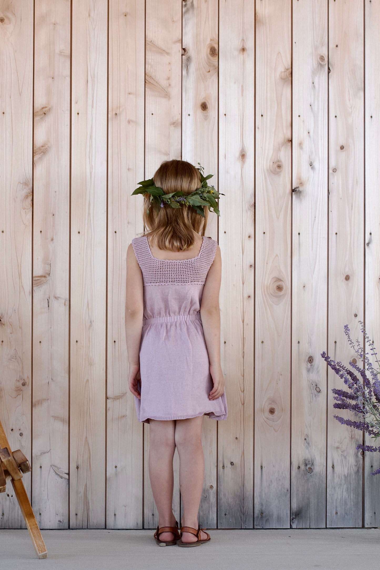 botanical crochet dress . lilac