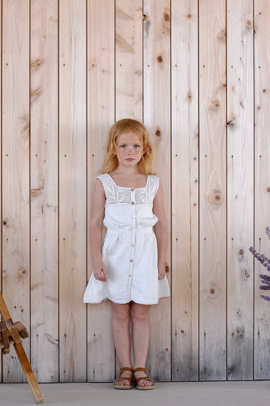 botanical crochet dress . ivory
