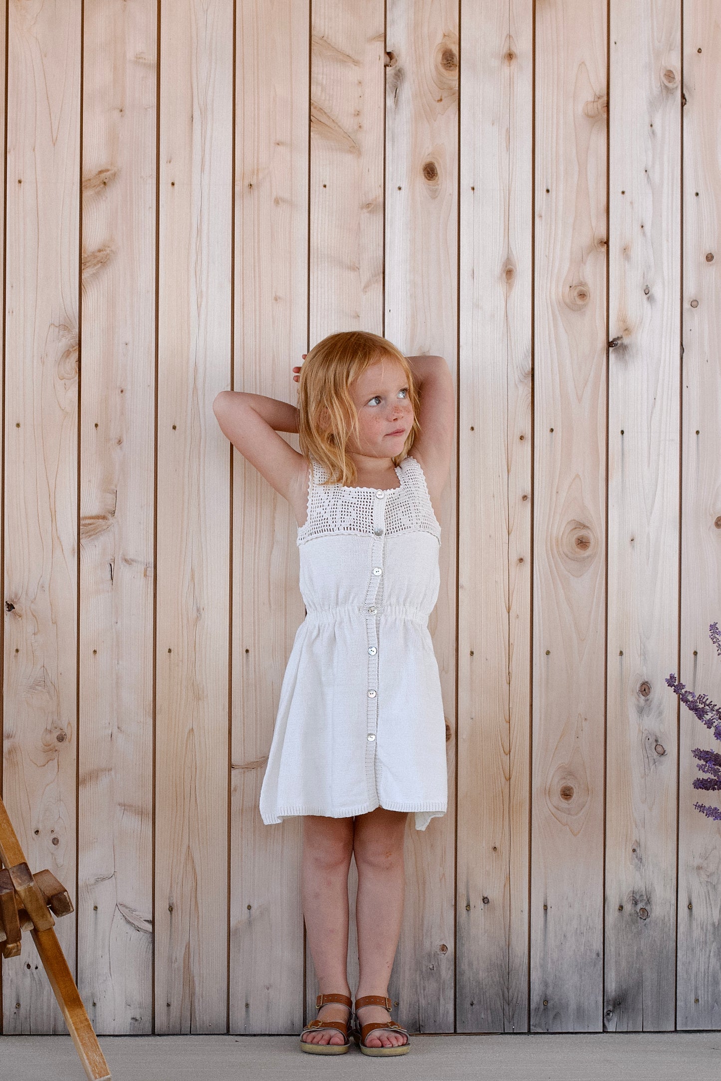 botanical crochet dress . ivory