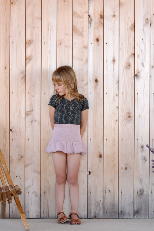 pima ruched tee . verdant trellis