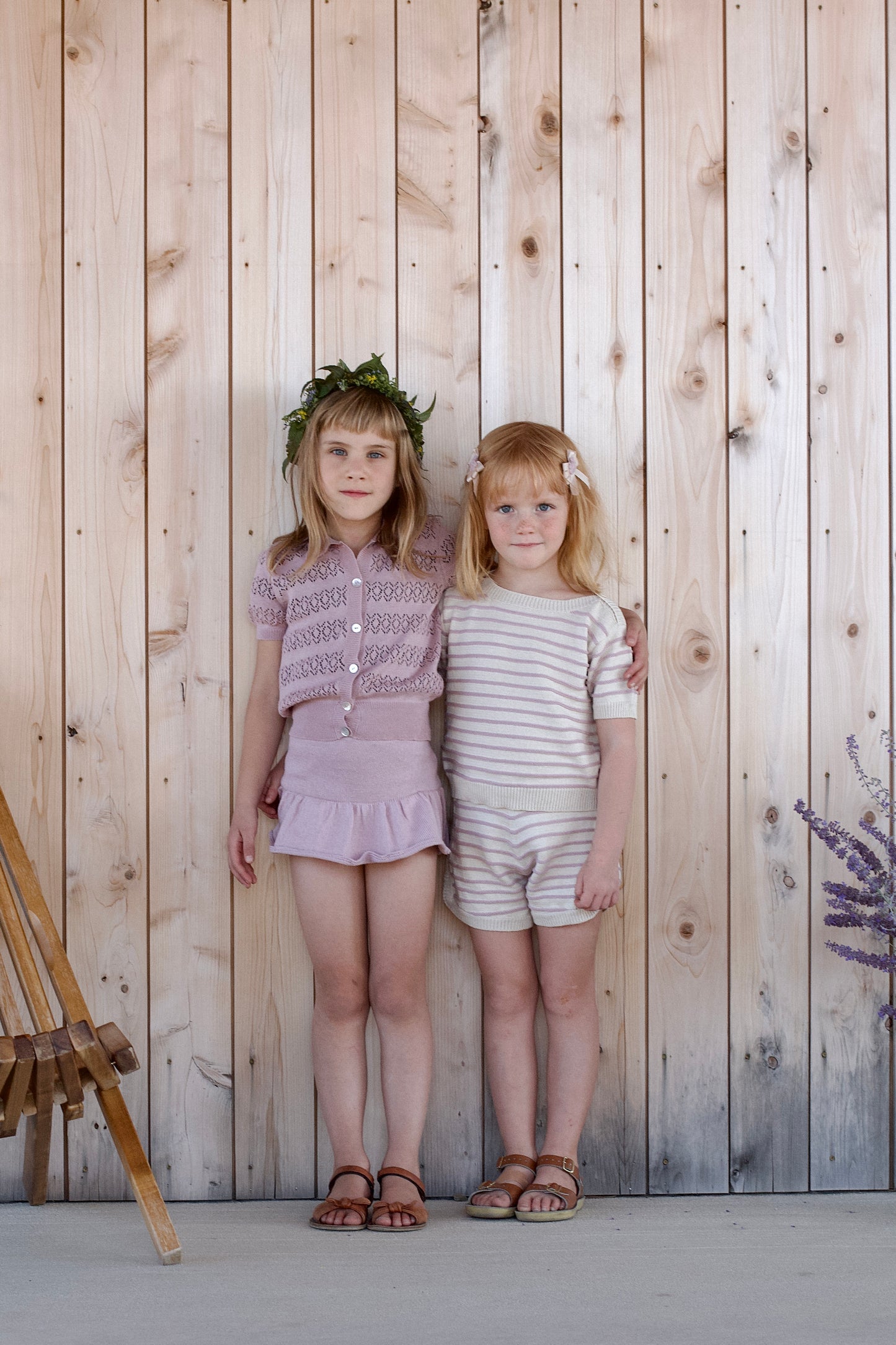 *sample stripe knit set . lilac