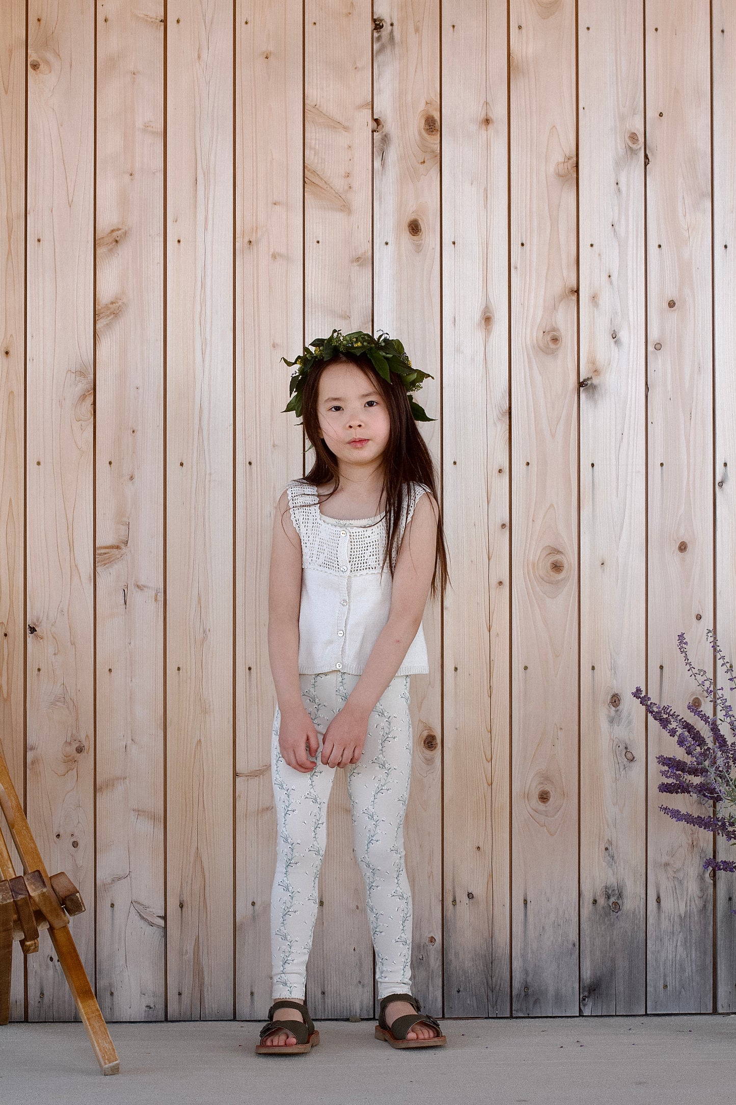 botanical crochet top . ivory