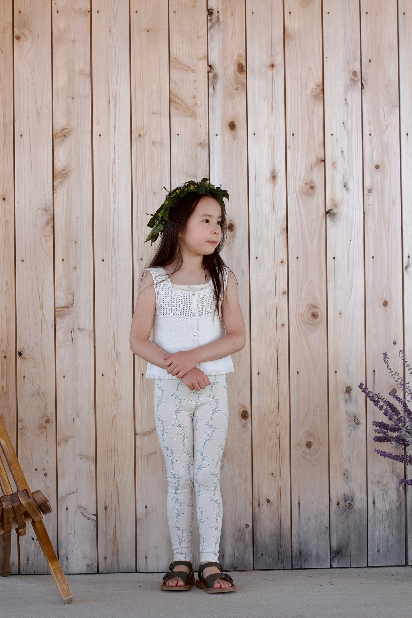 botanical crochet top . ivory