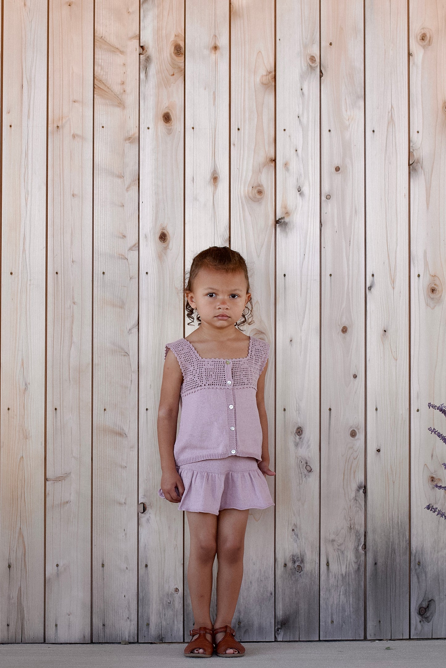 botanical crochet top . lilac