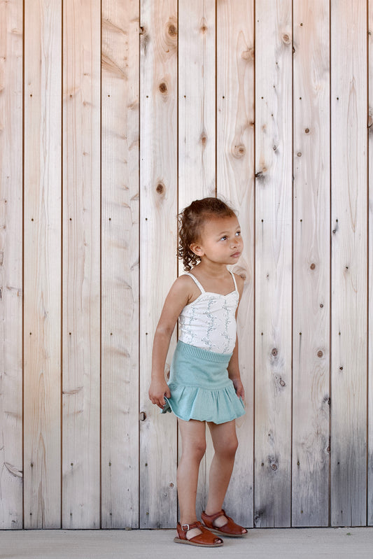 pima ruched camisole . linen trellis