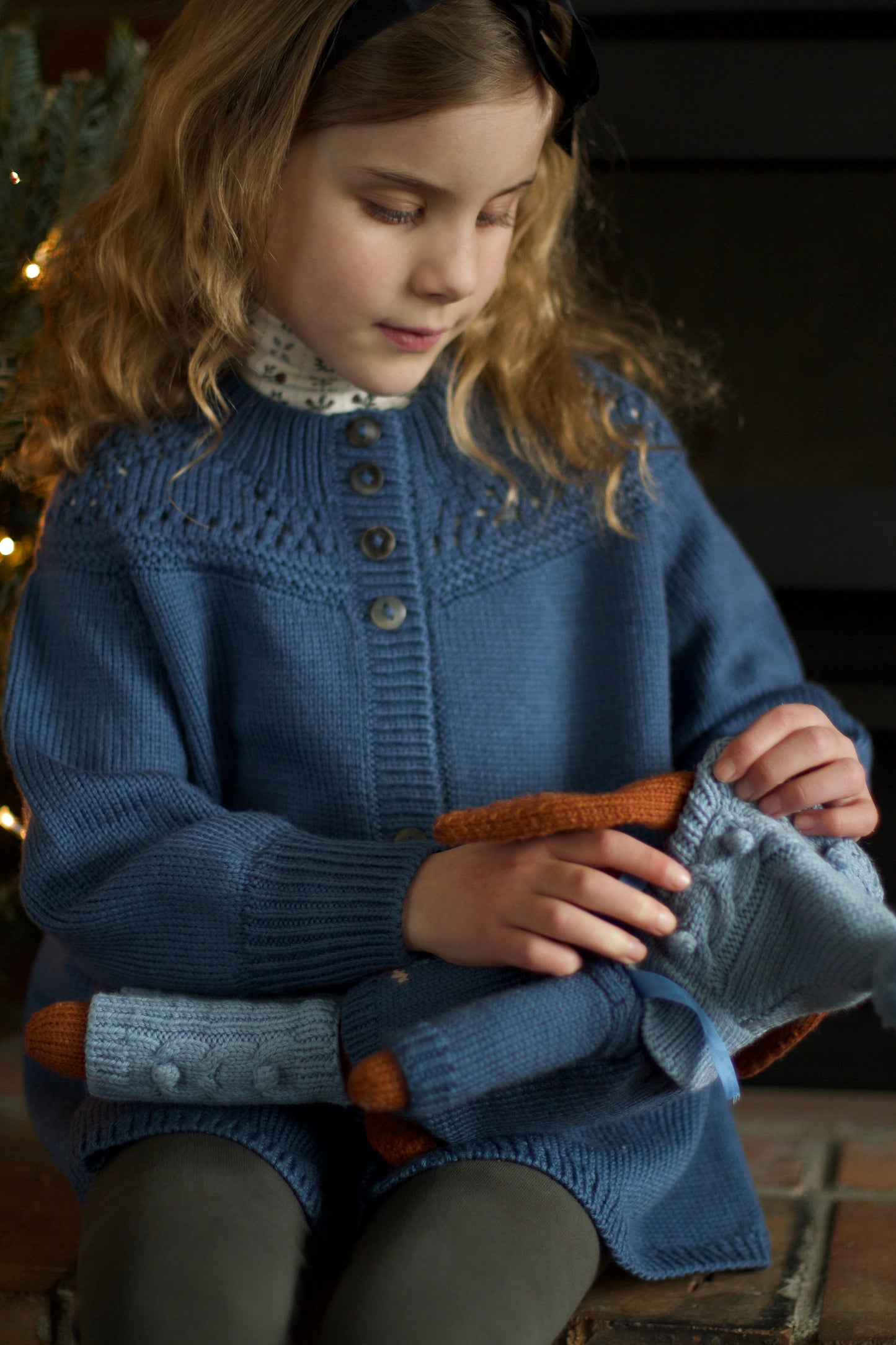 lace yoke jacket . indigo . size m