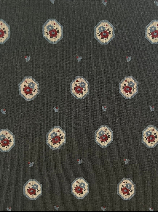 pima western polo. coal cameo floral