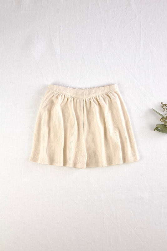 pima flutter shorts . vine pointelle