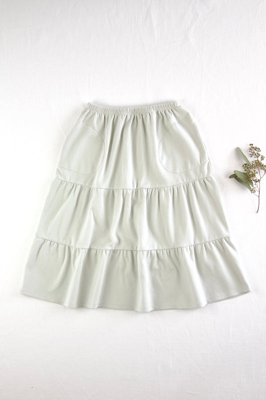 pima tiered skirt. moonflower