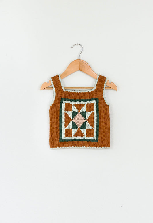 patchwork quilt pullover vest . acorn
