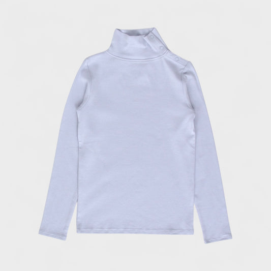 pima snap turtleneck . heather