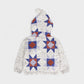 patchwork quilt hooded jacket . cobalt