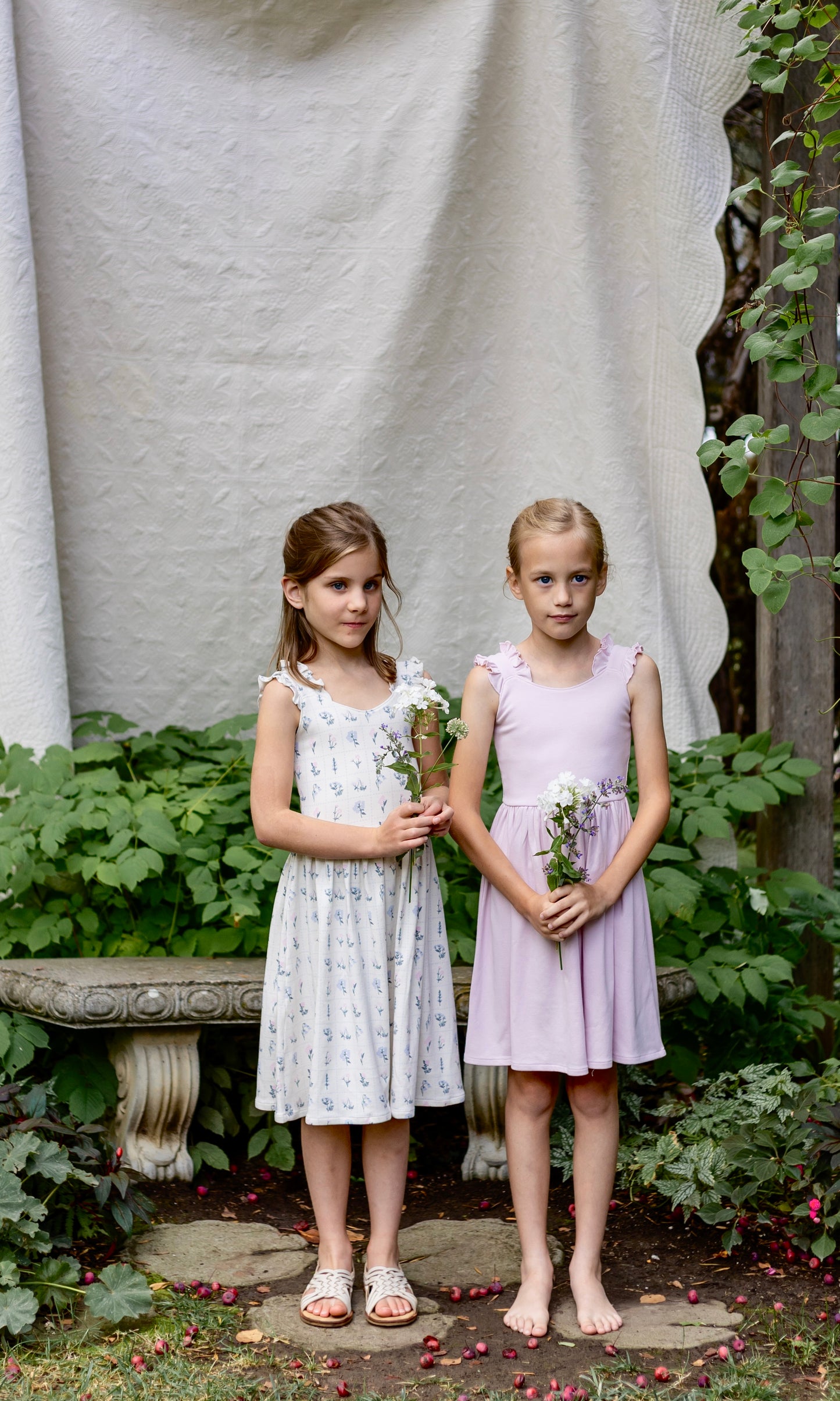 pima frilled dress . garden windowpane