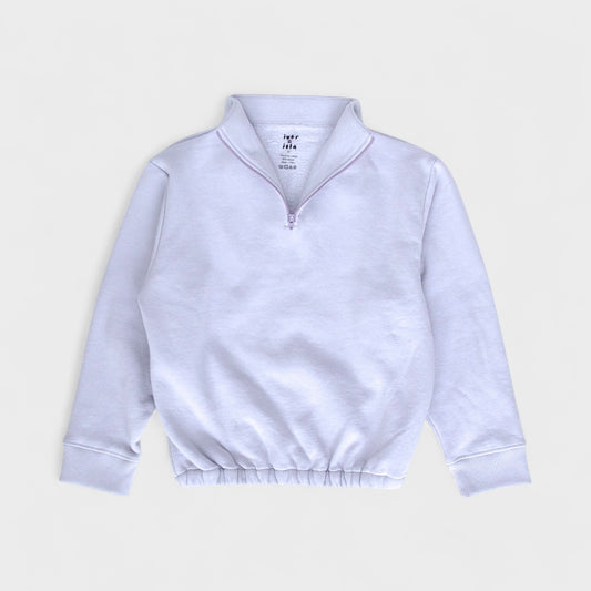 pima fleece zip sweatshirt . heather