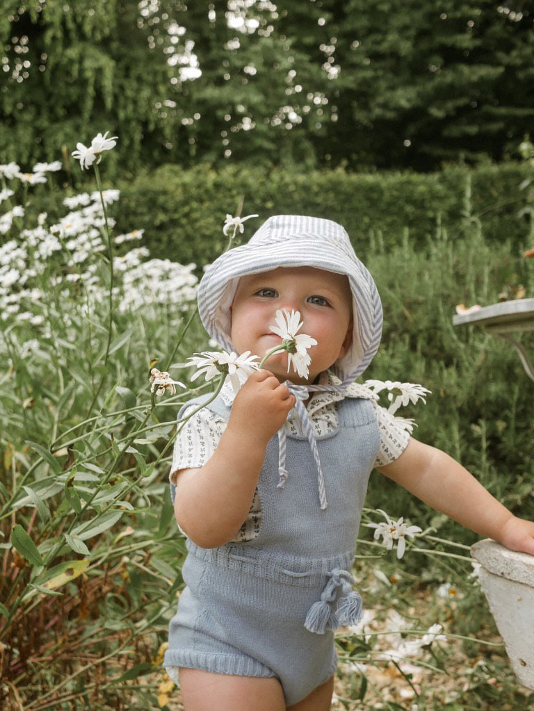 fine-knit romper . bluebell